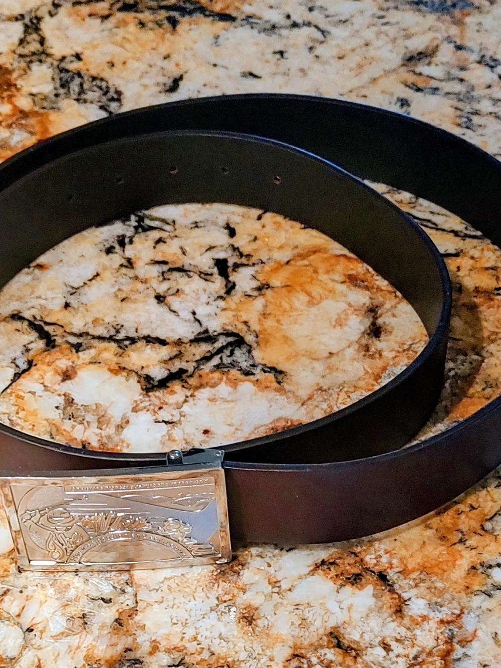 Men's Brown Italian Leather THE WHITE BALL Belt with Silver Tone Buckle